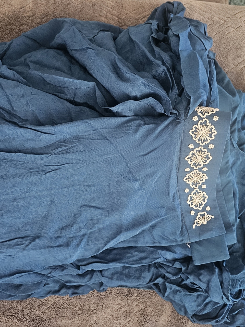 Blue Embroidered Women's Lehnega Choli